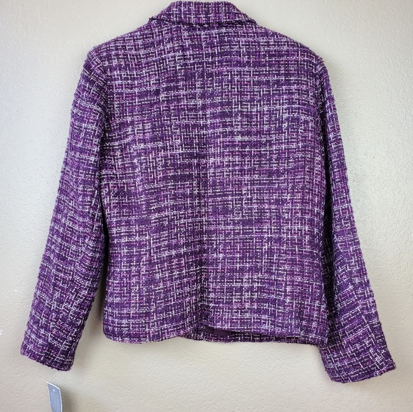 VTG Academia Style Woven Thread Plaid Blazer Jacket Shacket 14 - Picture 5 of 8
